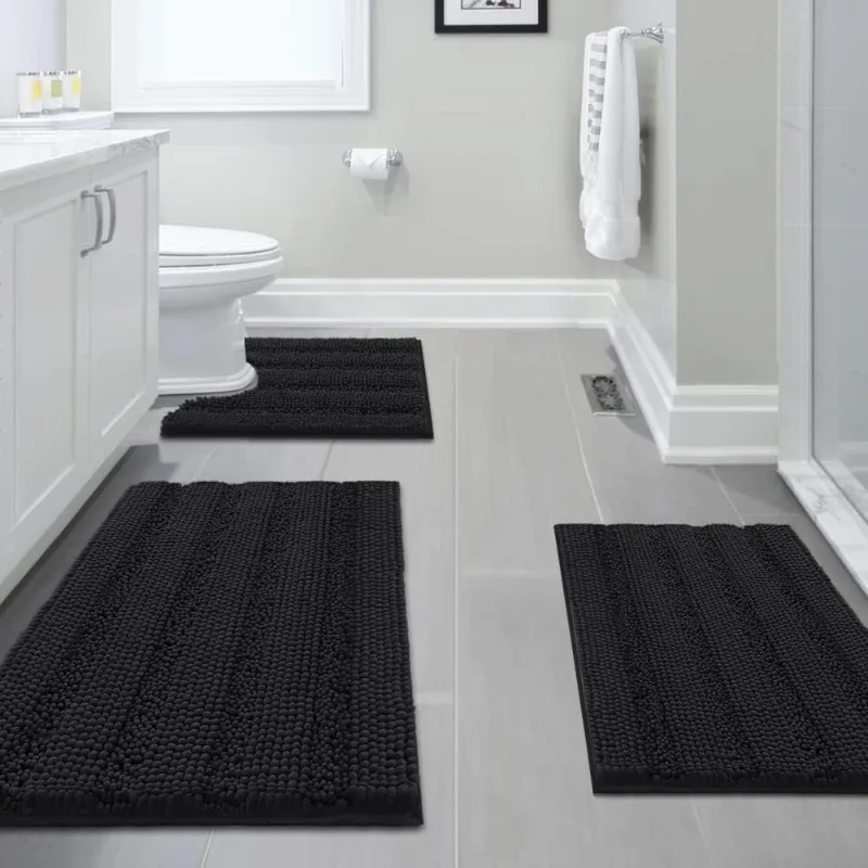 3 Piece Bathroom Rugs Sets Thick Striped Bath Rugs Set for Bathroom Non Slip Soft Absorbent Bath Mat Set for Tub
3 Piece Bathroom Rugs Sets Thick Striped Bath Rugs Set for Bathroom Non Slip Soft Absorbent Bath Mat Set for Tub