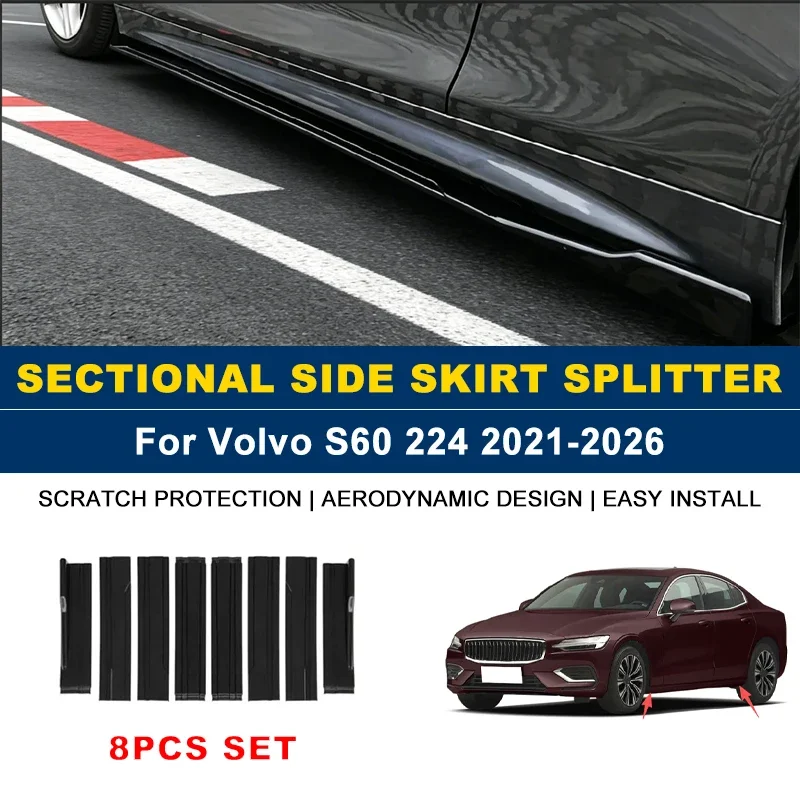 2.2m Sectional Side Skirt Extension Lips Side Spoiler, Car Exterior Modified Upgrade Kit For Volvo S60 224 2021-2026 2022 2023
2.2m Sectional Side Skirt Extension Lips Side Spoiler, Car Exterior Modified Upgrade Kit For Volvo S60 224 2021-2026 2022 2023