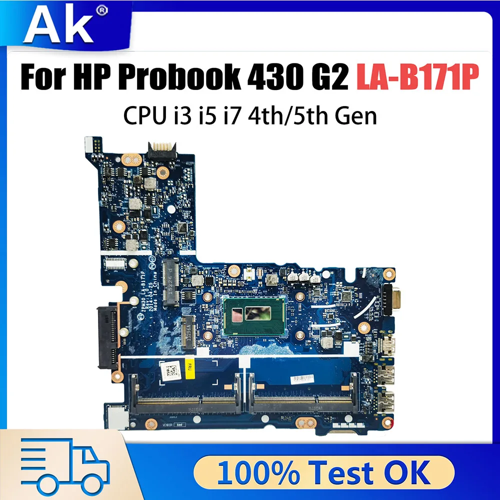 LA-B171P Mainboard For HP Probook 430 G2 Laptop Motherboard 774515-001 798060-601 With i5 4th Gen CPU
LA-B171P Mainboard For HP Probook 430 G2 Laptop Motherboard 774515-001 798060-601 With i5 4th Gen CPU