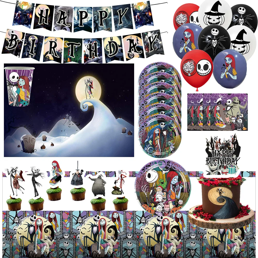 The Nightmare Before Christmas Birthday Party Decoration Disposable Tableware Tablecloth Balloons Backdrop Banner Party Supplies
The Nightmare Before Christmas Birthday Party Decoration Disposable Tableware Tablecloth Balloons Backdrop Banner Party Supplies