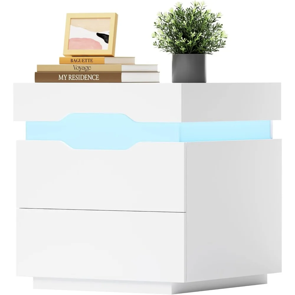 Night Stand Bedside Table with Sliding Top, Furniwell LED Nightstand with Charging Station, End Table with Drawers
Night Stand Bedside Table with Sliding Top, Furniwell LED Nightstand with Charging Station, End Table with Drawers