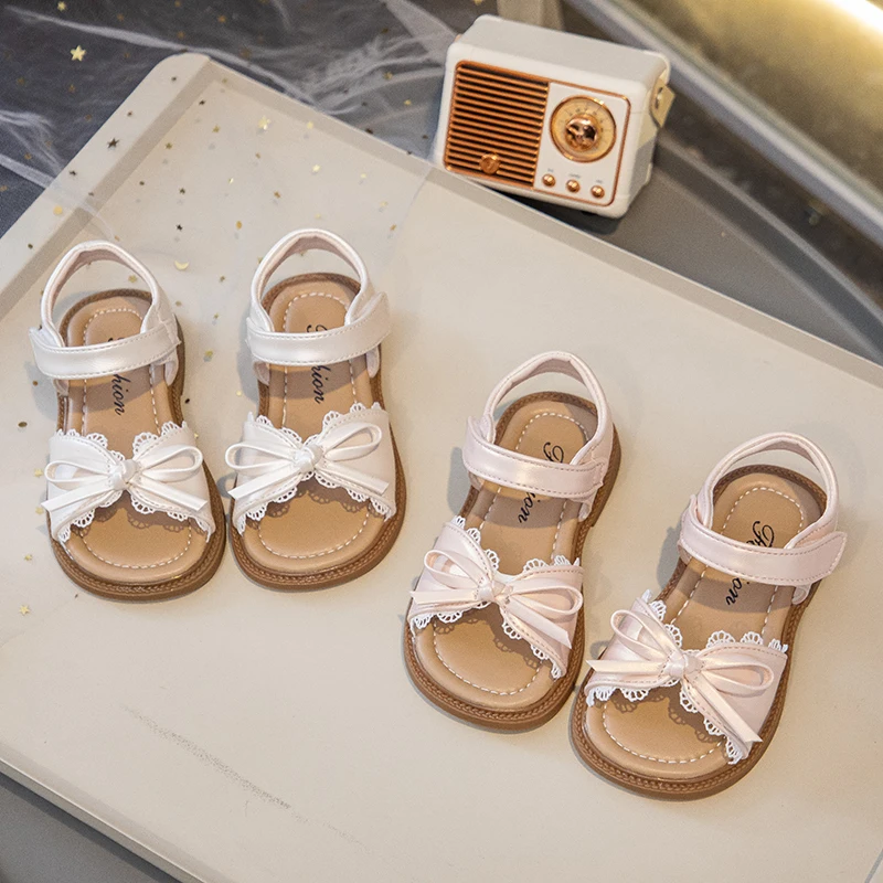 Summer Girl's Sandals Ruffled Bow-adorned Sweet Kids Slide Open Toe Soft Sole Stylish Non-slip Little Children Shoe 22-31
Summer Girl's Sandals Ruffled Bow-adorned Sweet Kids Slide Open Toe Soft Sole Stylish Non-slip Little Children Shoe 22-31
