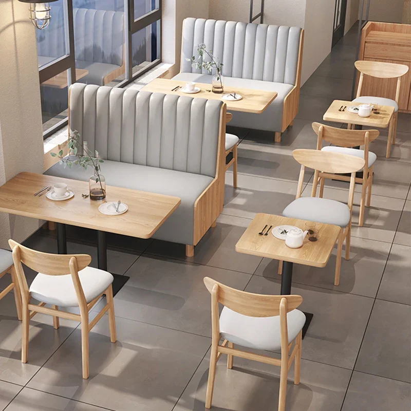 A Restaurant Wooden Furniture Nordic Cafe Leather Wooden Booth Sofa Seat Restaurant Hotel Table and Chair Set
A Restaurant Wooden Furniture Nordic Cafe Leather Wooden Booth Sofa Seat Restaurant Hotel Table and Chair Set