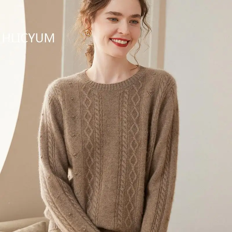 Autumn/Winter New Cashmere Sweater Women's Casual Solid Thick Knitted Hoodie Loose Wool Tops Round Neck Jumper Geometric Blouse
Autumn/Winter New Cashmere Sweater Women's Casual Solid Thick Knitted Hoodie Loose Wool Tops Round Neck Jumper Geometric Blouse
