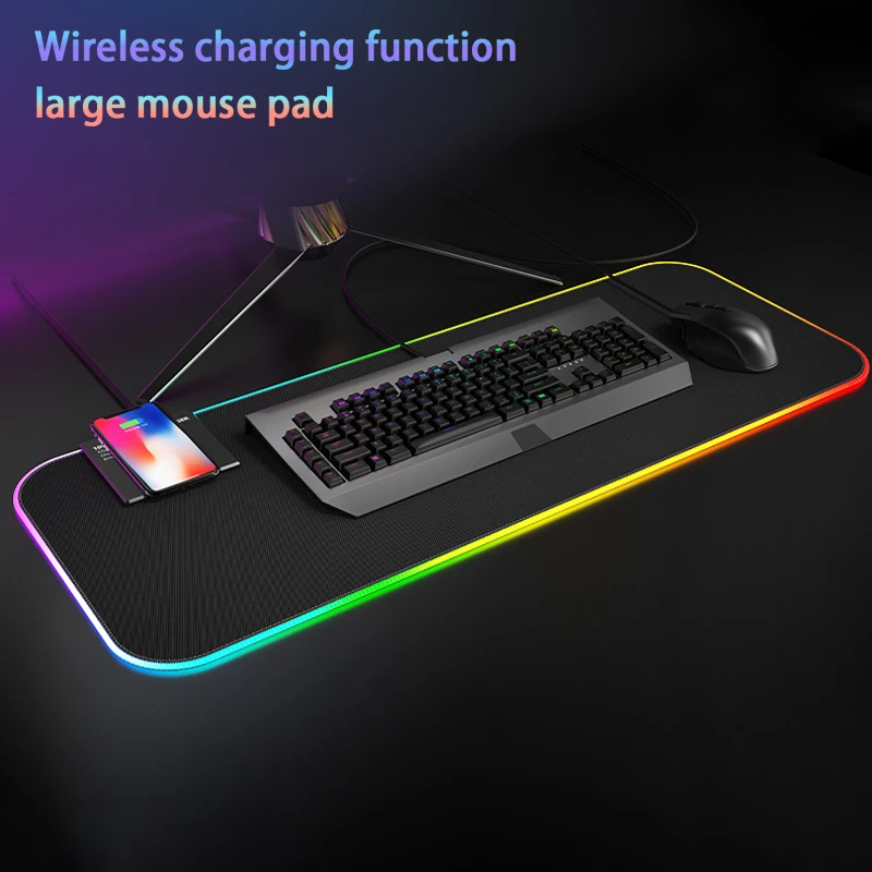 LED light-emitting game mouse pad large 300*800*4mm with mobile phone wireless charging function RGB mouse pad
LED light-emitting game mouse pad large 300*800*4mm with mobile phone wireless charging function RGB mouse pad