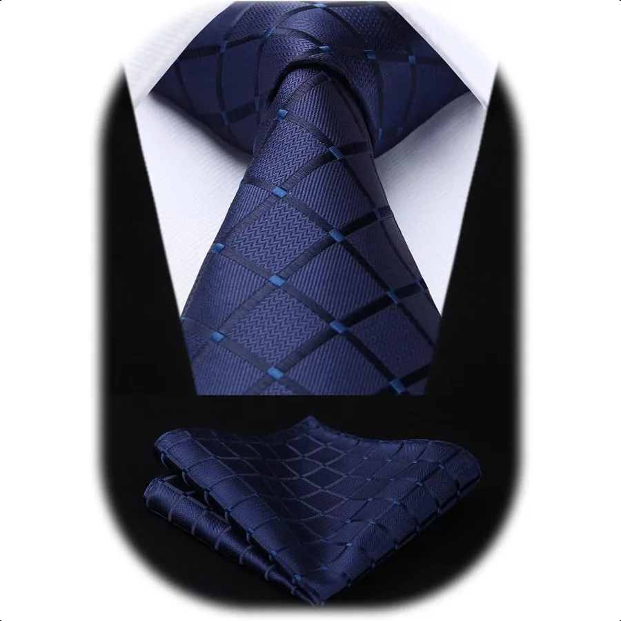 HISDERN Ties for Men Silk Extra Long Tie and Pocket Square Classic Plaid Checkered 63 inches Men's Neckties Business
HISDERN Ties for Men Silk Extra Long Tie and Pocket Square Classic Plaid Checkered 63 inches Men's Neckties Business