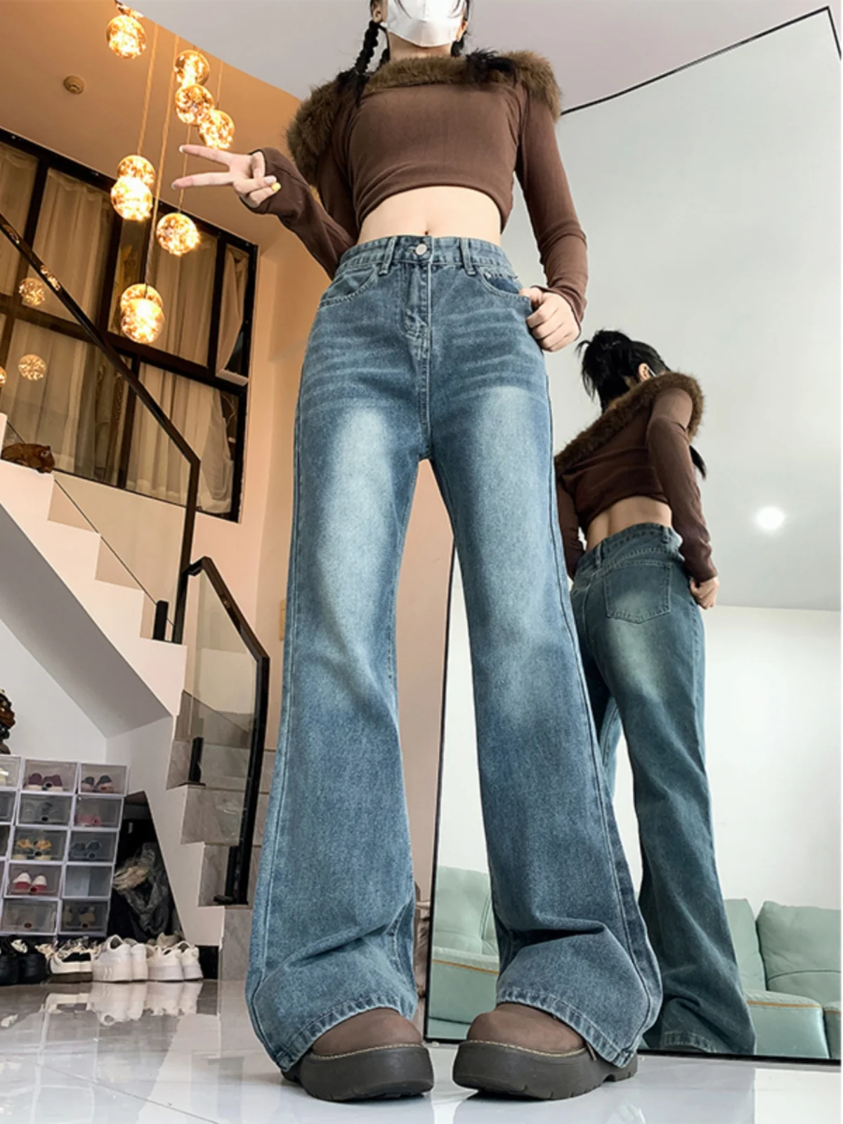 Джинсы-колокольчики с высокой талией, женские винтажные износостойкие джинсовые брюки, свободная посадка, осенняя коллекция, большие размеры Faion
Джинсы-колокольчики с высокой талией, женские винтажные износостойкие джинсовые брюки, свободная посадка, осенняя коллекция, большие размеры Faion