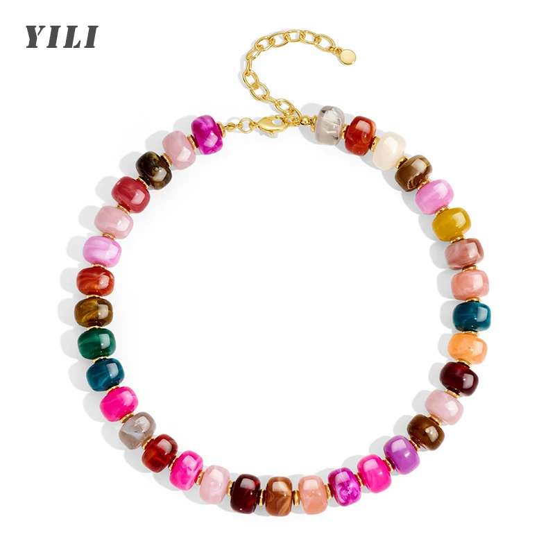 Resin Beads Necklace for Women Chunky Choker Necklaces Boho Colorful Acrylic Beaded Choker Necklace Chunky Statement Jewelry
Resin Beads Necklace for Women Chunky Choker Necklaces Boho Colorful Acrylic Beaded Choker Necklace Chunky Statement Jewelry