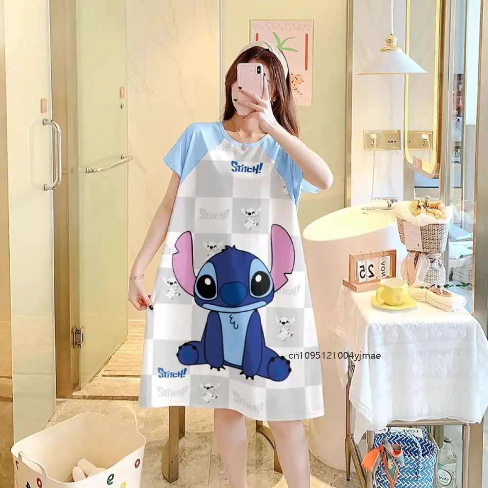 Stitch Woman Pajamas Dress Short Sleeve Summer Y2K Causual Loose Dress Kawaii Sanrio Cartoon Fashion Nightgown Comforts Homewear
Stitch Woman Pajamas Dress Short Sleeve Summer Y2K Causual Loose Dress Kawaii Sanrio Cartoon Fashion Nightgown Comforts Homewear