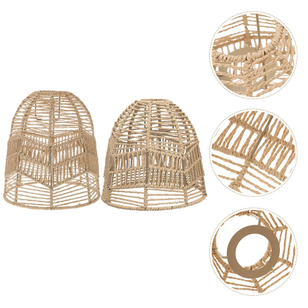 2Pcs Chinese Style Ceiling Light Cover Lamp Shade Paper Rope Woven Lampshade Home Decoration Rustic Hanging Light Cover
2Pcs Chinese Style Ceiling Light Cover Lamp Shade Paper Rope Woven Lampshade Home Decoration Rustic Hanging Light Cover