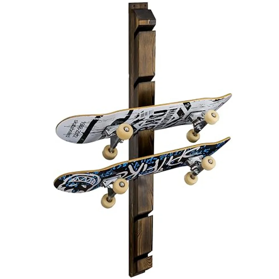Modern Wall Mounted Rustic Burnt Solid Wood Skateboard Display Rack Hanging Longboard Storage Organizer with Diagonal Cutout Sl
Modern Wall Mounted Rustic Burnt Solid Wood Skateboard Display Rack Hanging Longboard Storage Organizer with Diagonal Cutout Sl
