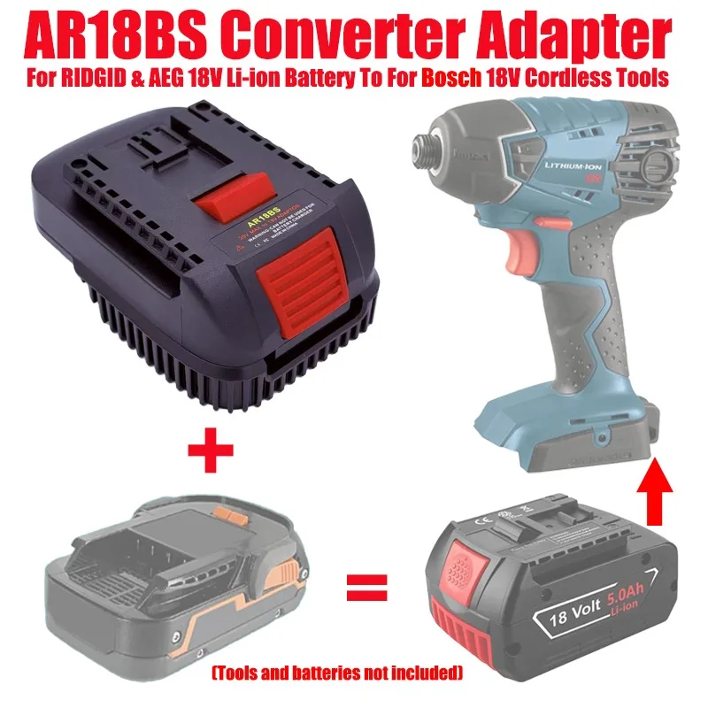 ALASICKA AR18BS Battery Adapter Converter for RidGid/Aeg 18V Lithium Battery Convert To Work for Bosch 18V Lithium Cordless Tool
ALASICKA AR18BS Battery Adapter Converter for RidGid/Aeg 18V Lithium Battery Convert To Work for Bosch 18V Lithium Cordless Tool