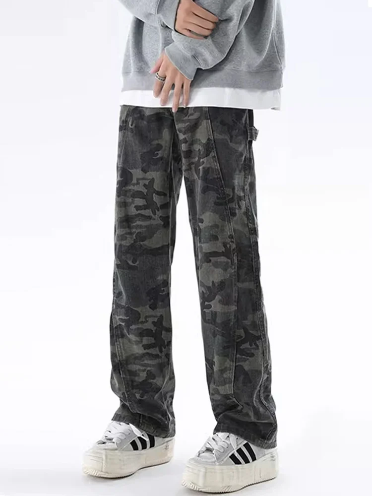 American Style Camouflage Workwear Jeans Men's Straight Loose Deconstructed Pants Autumn Winter Advanced Wash Retro Flared Pants
American Style Camouflage Workwear Jeans Men's Straight Loose Deconstructed Pants Autumn Winter Advanced Wash Retro Flared Pants