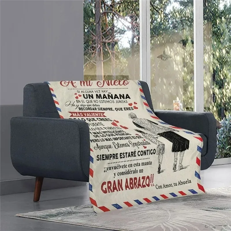 A Mi Nieta Nieto Air Mail Print Thin Fleece Flannel Throw Blanket Soft Warm Loving Gift for Granddaughter Grandson Sofa Nap Use
A Mi Nieta Nieto Air Mail Print Thin Fleece Flannel Throw Blanket Soft Warm Loving Gift for Granddaughter Grandson Sofa Nap Use
