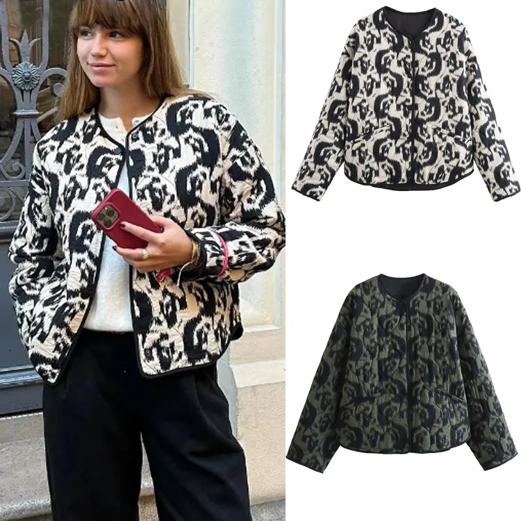 Vintage O-Neck Long Sleeves Female Chic Lady Outfits Women Fashion With Pockets Coat Printed Single Breasted Jackets
Vintage O-Neck Long Sleeves Female Chic Lady Outfits Women Fashion With Pockets Coat Printed Single Breasted Jackets