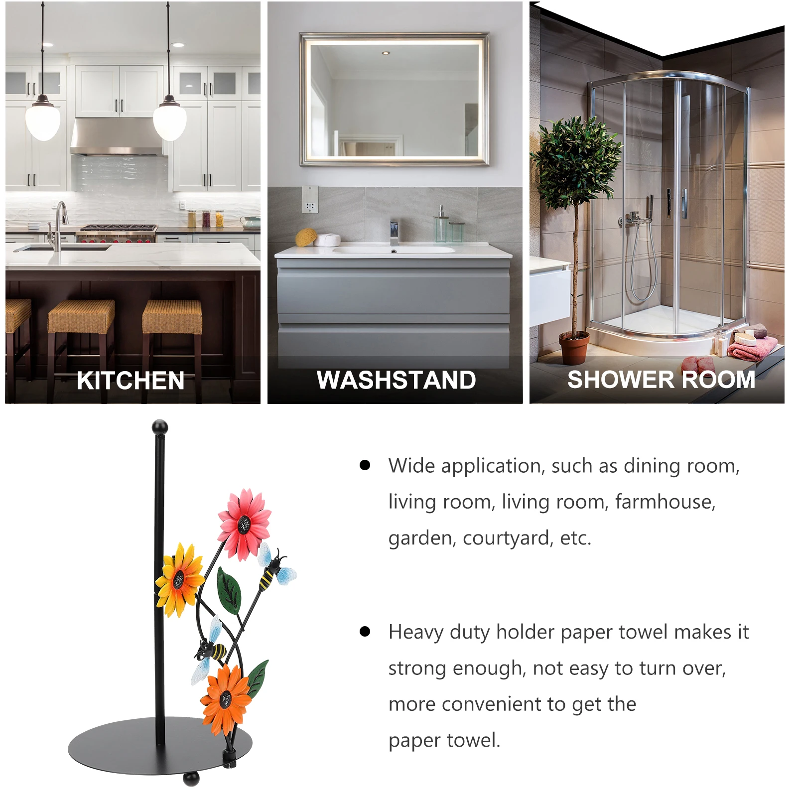 Metal Paper Towel Holder Heavy Duty Sunflower Design Kitchen Roll St Napkin Rack Tissue Accessories
Metal Paper Towel Holder Heavy Duty Sunflower Design Kitchen Roll St Napkin Rack Tissue Accessories