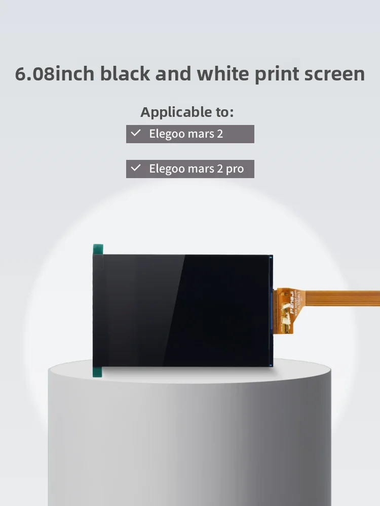 Brand-new 6.08-X04 black and white LCD screen 6-inch 2K resolution for Elegoo Mars 2/ 2pro LCD light curing 3D printer
Brand-new 6.08-X04 black and white LCD screen 6-inch 2K resolution for Elegoo Mars 2/ 2pro LCD light curing 3D printer