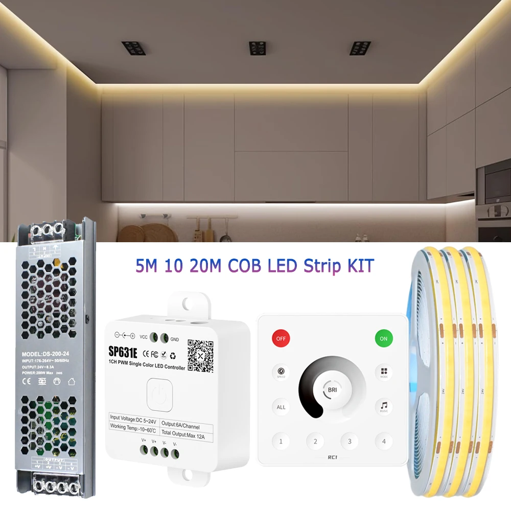 5м 10м 20м Комплект Bluetooth 24В COB LED лента, гибкая линейная подсветка для помещений, с радиочастотным диммированием, сенсорным пультом ДУ, теплый, естественный, белый свет 3000К 4000К 6000К
5м 10м 20м Комплект Bluetooth 24В COB LED лента, гибкая линейная подсветка для помещений, с радиочастотным диммированием, сенсорным пультом ДУ, теплый, естественный, белый свет 3000К 4000К 6000К