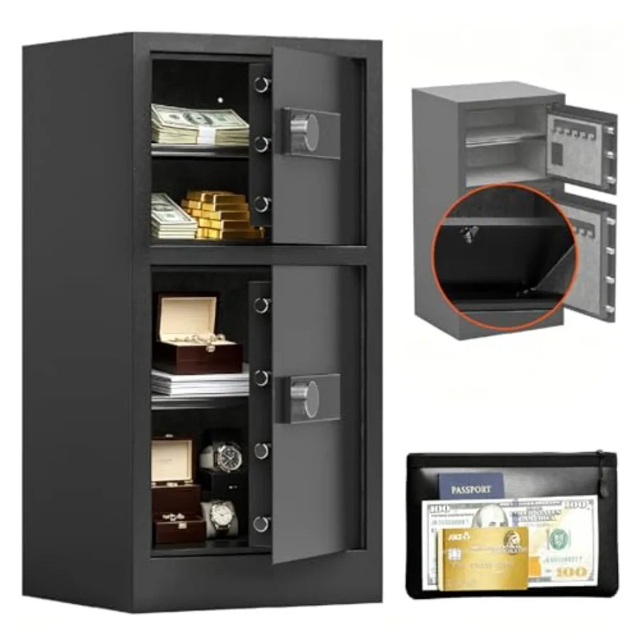 Home office safe: 8.6 cu ft extra large fireproof and waterproof heavy duty double door security box with removable shelves, di
Home office safe: 8.6 cu ft extra large fireproof and waterproof heavy duty double door security box with removable shelves, di