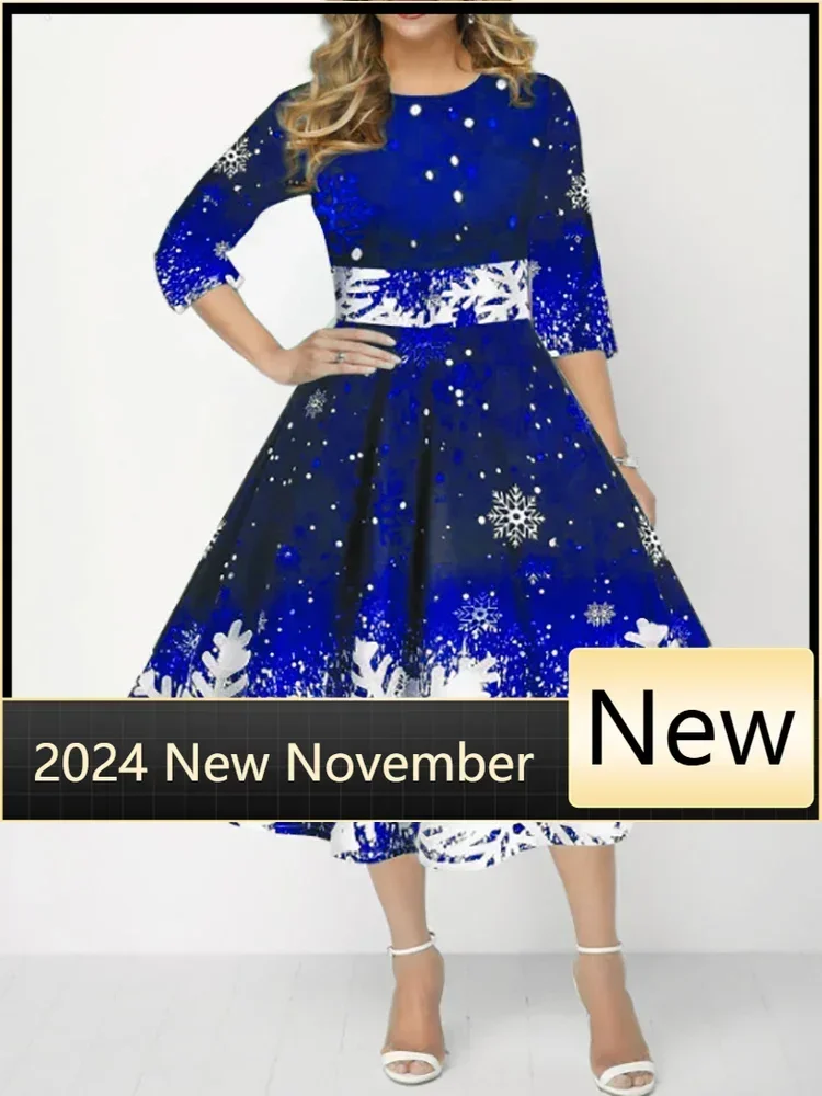 Customized Autumn Dress Women 2025 Fashion Christmas Print Party Dresses Elegant High Waist O Neck A Line Midi Dresses
Customized Autumn Dress Women 2025 Fashion Christmas Print Party Dresses Elegant High Waist O Neck A Line Midi Dresses