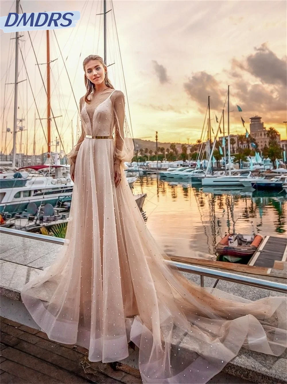 Luxury Pink Wedding Dress Simple Long Sleeve A Line Wedding Dress Gold Belt Pearl Beach Bridal Gown 2024 Vestidos de Noivas
Luxury Pink Wedding Dress Simple Long Sleeve A Line Wedding Dress Gold Belt Pearl Beach Bridal Gown 2024 Vestidos de Noivas