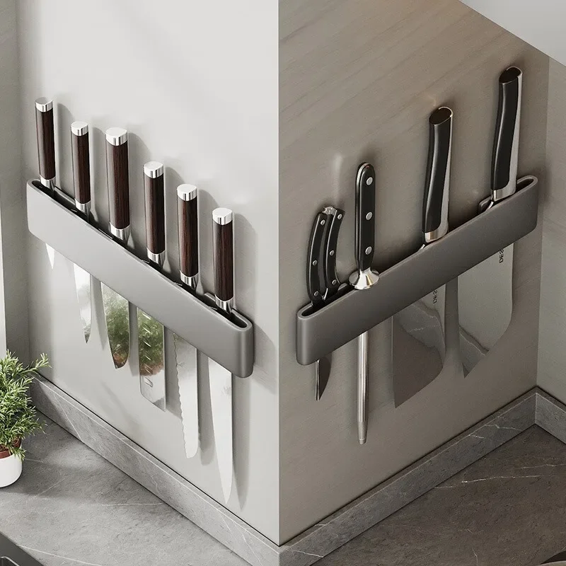 Modern Minimalism Wall-Mounted Kitchen Multi-Functional Shelf Simple Knife Holder Storage Organizer for Kitchen Knives
Modern Minimalism Wall-Mounted Kitchen Multi-Functional Shelf Simple Knife Holder Storage Organizer for Kitchen Knives