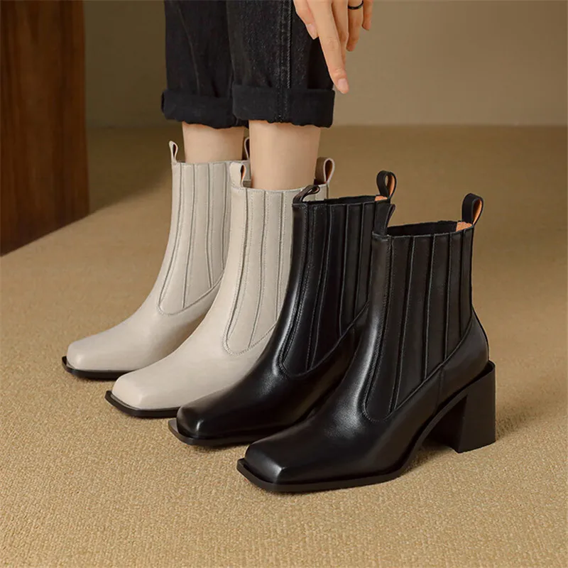 New Autumn Winter Cow Leather Women Boot Fashion Boots Square Toe Chunky Heels Boots for Women High Heels Zapatos Mujer Black
New Autumn Winter Cow Leather Women Boot Fashion Boots Square Toe Chunky Heels Boots for Women High Heels Zapatos Mujer Black