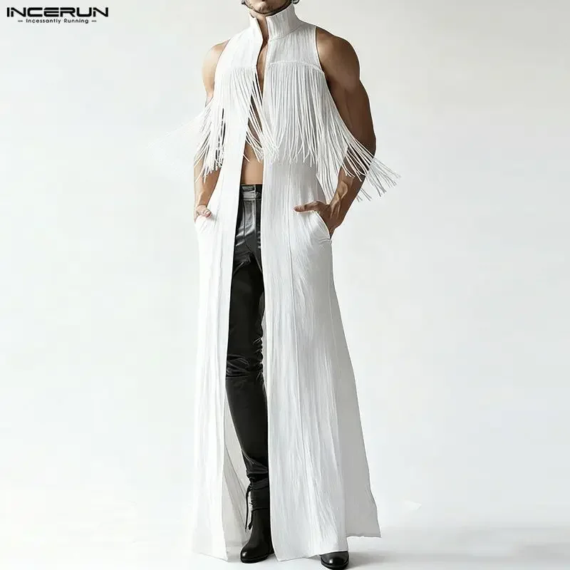 INCERUN Men Long Style Shirt Tassel Patchwork Lapel Sleeveless Open Stitch Male Cardigan Tops Streetwear Fashion Men Clothing
INCERUN Men Long Style Shirt Tassel Patchwork Lapel Sleeveless Open Stitch Male Cardigan Tops Streetwear Fashion Men Clothing