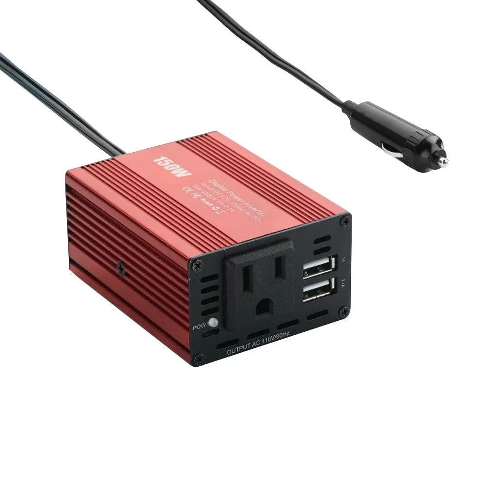 Автомобильный преобразователь напряжения с двумя USB-портами, 150 Вт, от 12 В до 110 В/220 В
Автомобильный преобразователь напряжения с двумя USB-портами, 150 Вт, от 12 В до 110 В/220 В