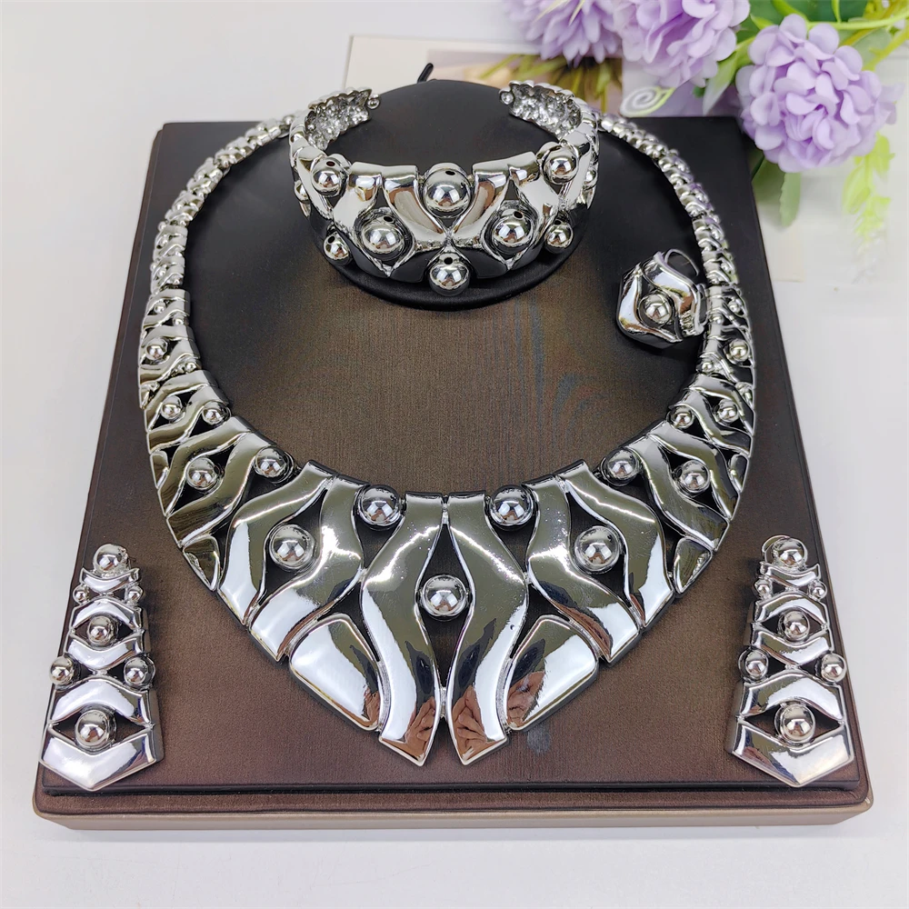New Women Classic Jewelry Set Nigeria Fashion Jewelry Necklace Earrings Ring Bracelet Wedding Party Gift
New Women Classic Jewelry Set Nigeria Fashion Jewelry Necklace Earrings Ring Bracelet Wedding Party Gift