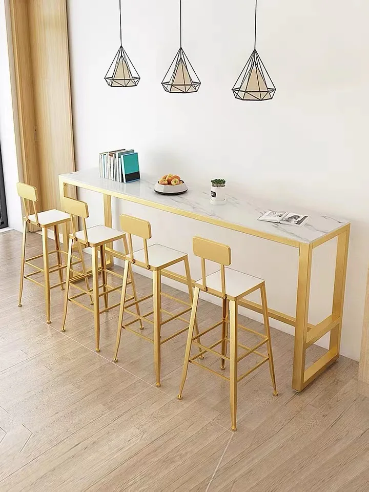 Bar table Household commercial rock slab Simple modern high table and chair combination Living room Long table Milk
Bar table Household commercial rock slab Simple modern high table and chair combination Living room Long table Milk