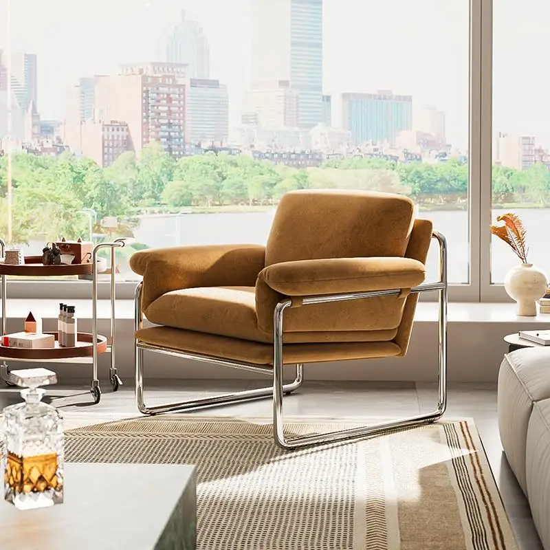 Medieval Bauhaus designer velvet single leisure chair Italian minimalist light luxury club metal negotiation
Medieval Bauhaus designer velvet single leisure chair Italian minimalist light luxury club metal negotiation