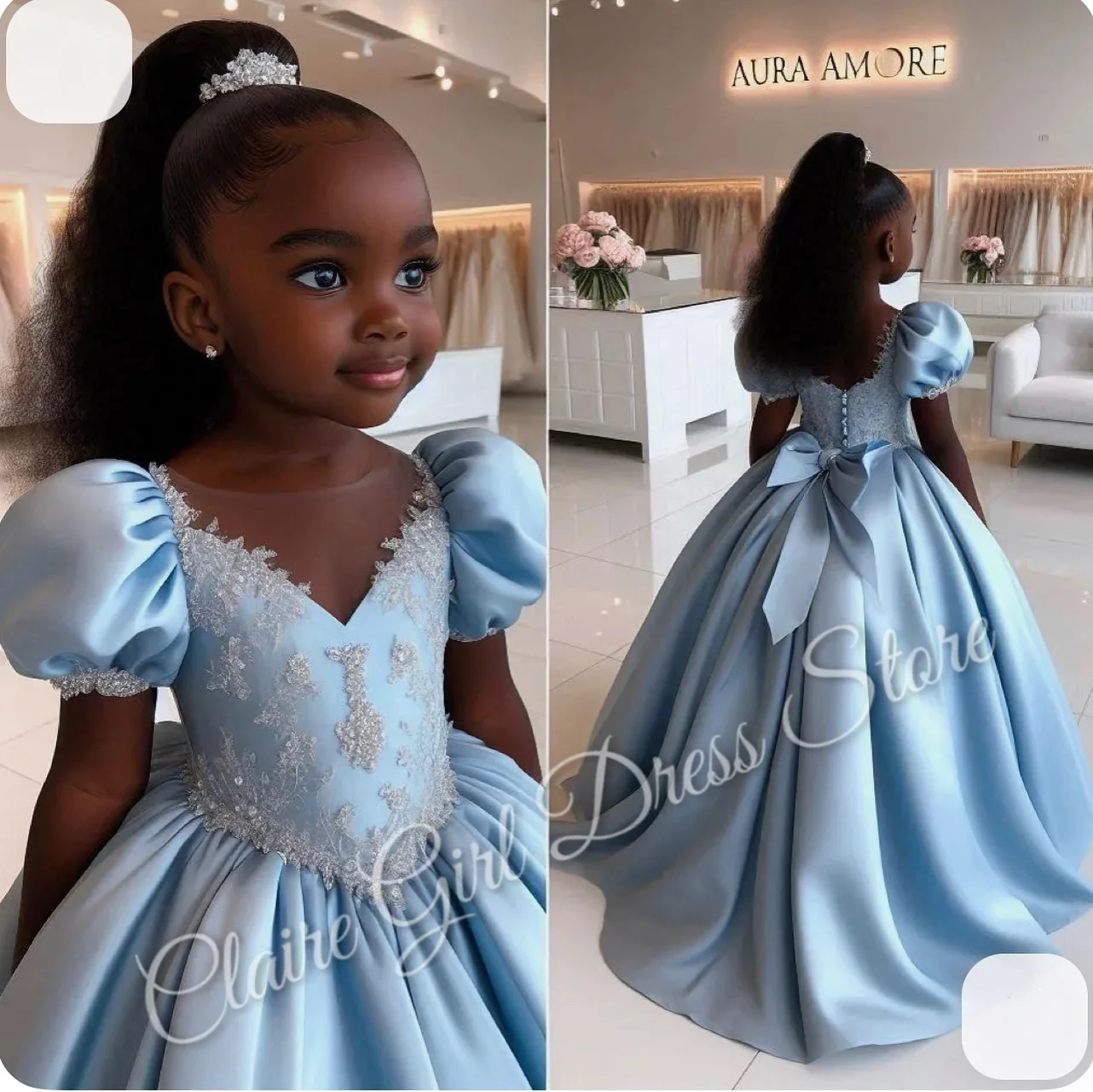 Customized Flower Girl Dress For Wedding Sky Blue With Bow Puffy Princess Satin Kids Birthday Bridesmaids First Communion Gown
Customized Flower Girl Dress For Wedding Sky Blue With Bow Puffy Princess Satin Kids Birthday Bridesmaids First Communion Gown