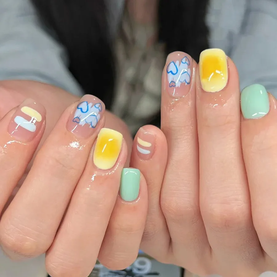 24PCS Simple Stars Pattern Square Fake Nails for Girls Summer Colored Hand-painted Gradient French Press on Nail Full Cover Tips
24PCS Simple Stars Pattern Square Fake Nails for Girls Summer Colored Hand-painted Gradient French Press on Nail Full Cover Tips