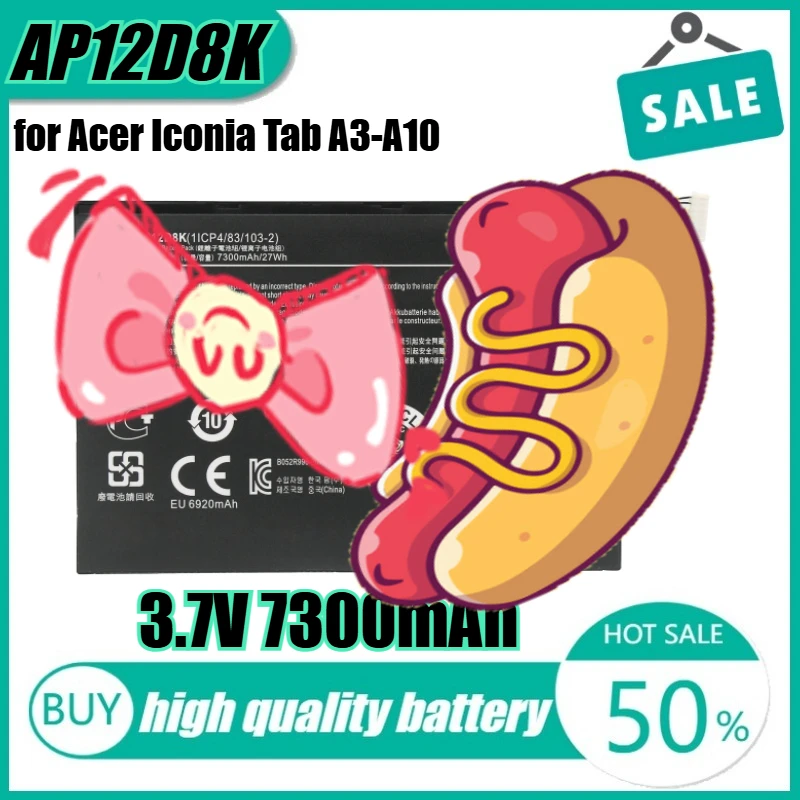 3.7V 27Wh 7300mAh AP12D8K Laptop Battery for Acer Iconia Tab A3-A10 A3-A11 W510 W510P
3.7V 27Wh 7300mAh AP12D8K Laptop Battery for Acer Iconia Tab A3-A10 A3-A11 W510 W510P