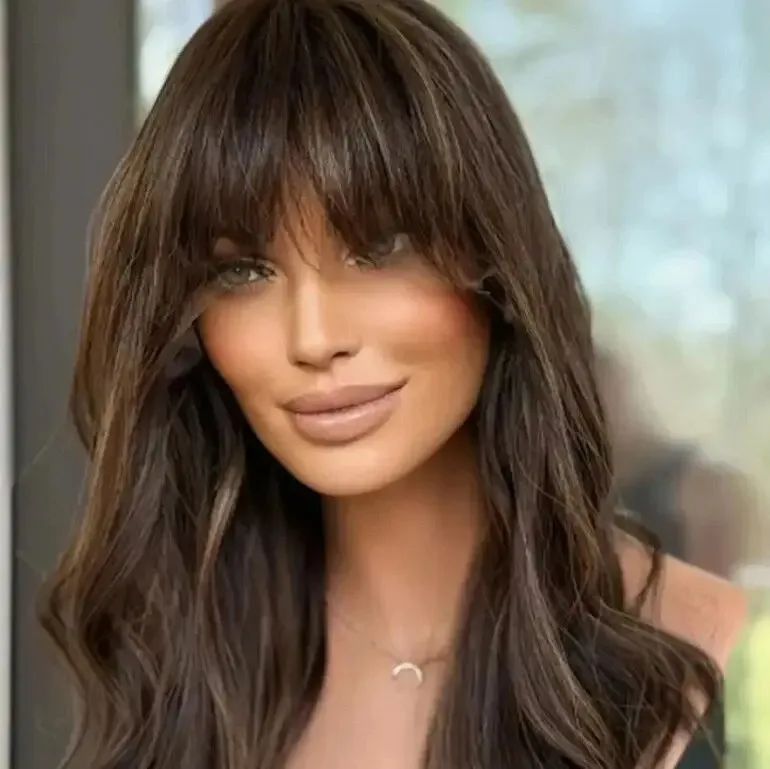Dark Chestnut Brown With Blonde Highlight Synthetic Lace Top Wigs Brunette Realistic Look Natural Hairline Glueless For Women
Dark Chestnut Brown With Blonde Highlight Synthetic Lace Top Wigs Brunette Realistic Look Natural Hairline Glueless For Women