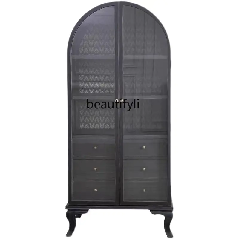 Vintage Sideboard Storage Cabinet Living Room Solid Wood Wine Cabinet Arch High Cabinet Double Door Glass
Vintage Sideboard Storage Cabinet Living Room Solid Wood Wine Cabinet Arch High Cabinet Double Door Glass