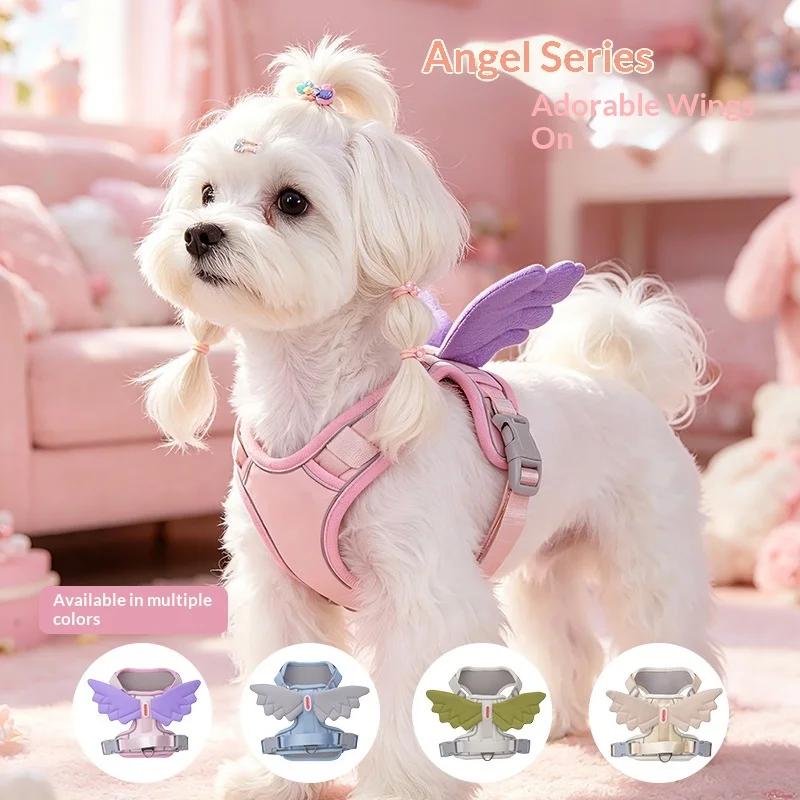 Cute Angel Wings Dog Harness and Leash Set Reflective Breathable No Pull Pet Vest Harness for Small Dogs & Cats
Cute Angel Wings Dog Harness and Leash Set Reflective Breathable No Pull Pet Vest Harness for Small Dogs & Cats
