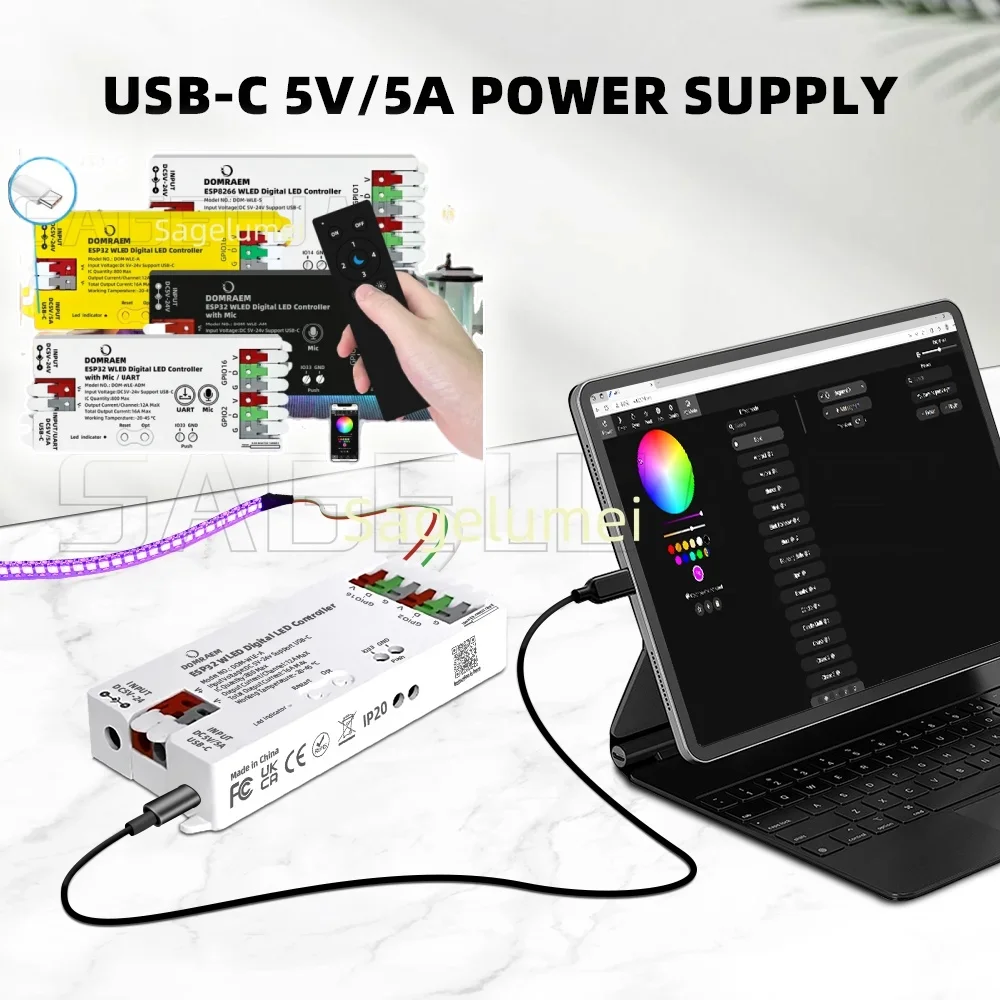 ESP32 ESP8266 WLED светодиодный контроллер Встроенный микрофон DIY Динамический режим UART Type-C Приложение для загрузки Голосовой пульт RF2.4G WLED
ESP32 ESP8266 WLED светодиодный контроллер Встроенный микрофон DIY Динамический режим UART Type-C Приложение для загрузки Голосовой пульт RF2.4G WLED