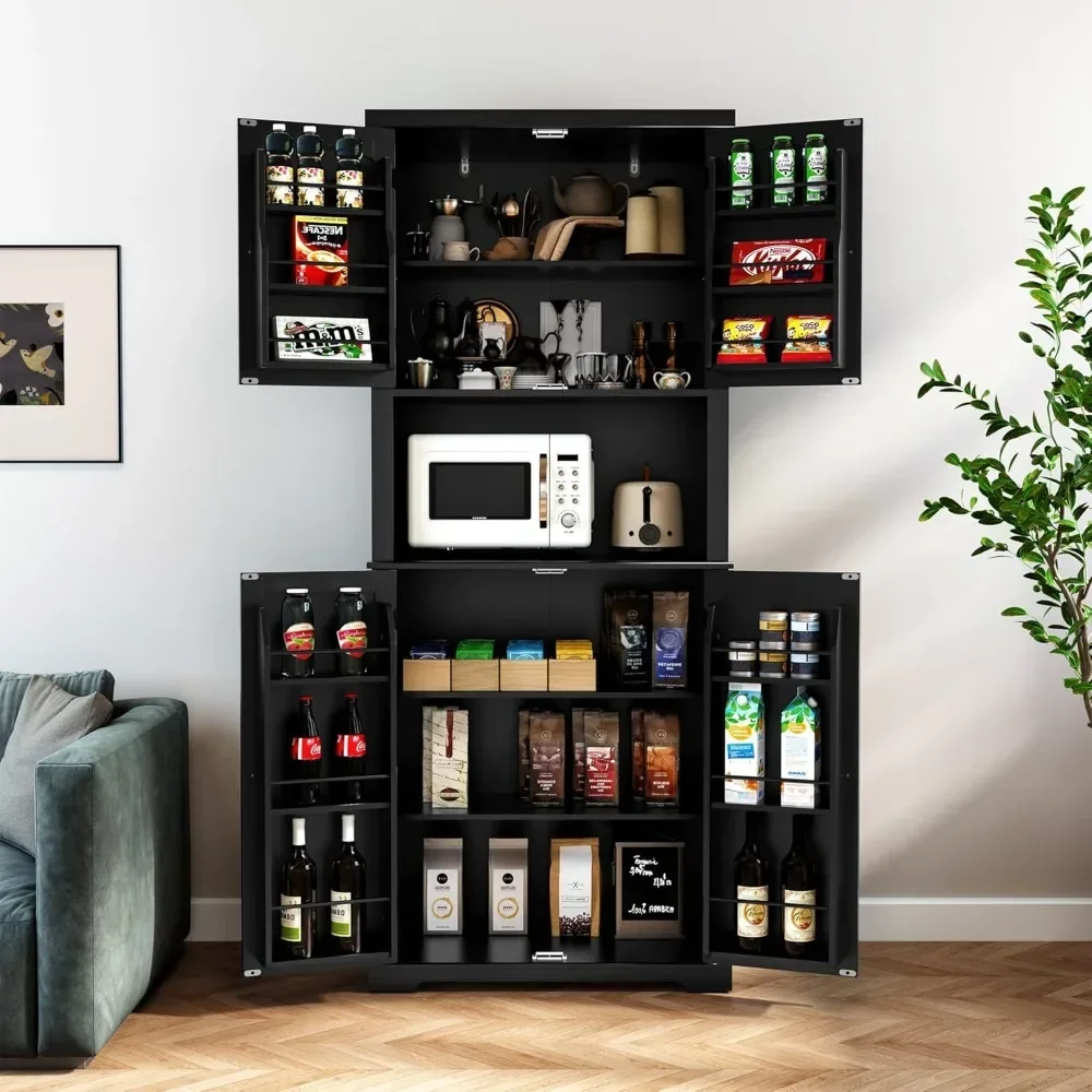 72" Kitchen Pantry Storage Cabinet, Kitchen Hutch Cabinet with Microwave Stand,Utility Pantry with Doors and Shelves
72" Kitchen Pantry Storage Cabinet, Kitchen Hutch Cabinet with Microwave Stand,Utility Pantry with Doors and Shelves