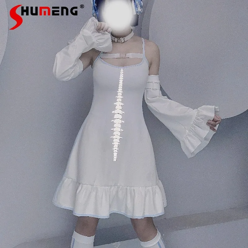 2025 Summer New Y2k Dresses Blue And White Two-Color Mechanical Joint Spine Print Reflective Functional Camisole Dress Ladies
2025 Summer New Y2k Dresses Blue And White Two-Color Mechanical Joint Spine Print Reflective Functional Camisole Dress Ladies