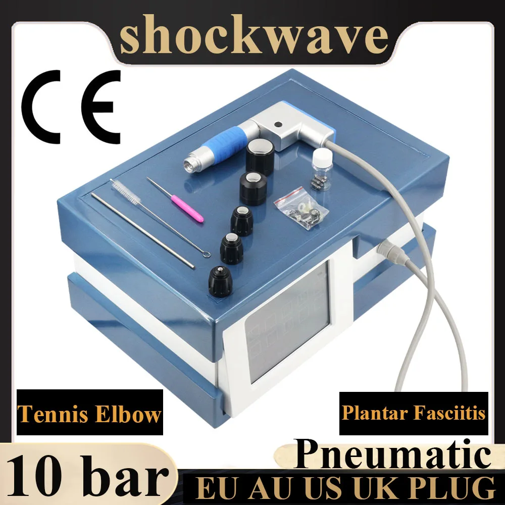 New 10 Bar Professional Pneumatic Shockwave Therapy Machine for Tennis Elbow Pain Relief Massager ED Treatment Shock Wave Device
New 10 Bar Professional Pneumatic Shockwave Therapy Machine for Tennis Elbow Pain Relief Massager ED Treatment Shock Wave Device