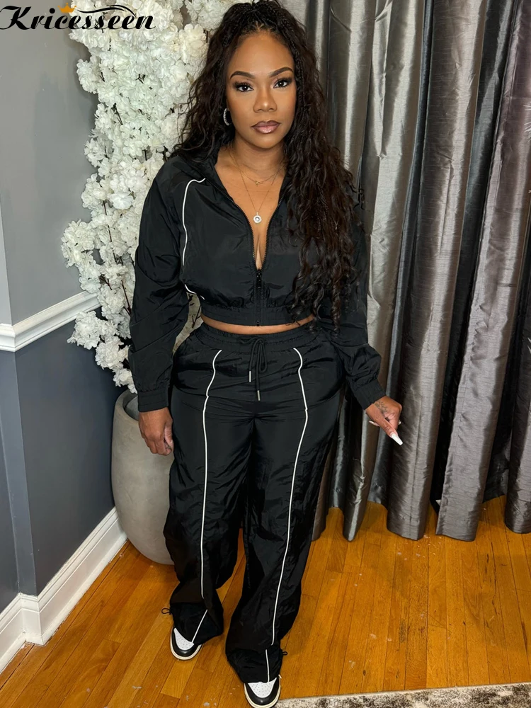 Kricesseen женский комплект джоггерного костюма, комплект из 2 предметов, стильная ветровка на молнии с длинными рукавами, куртка, брюки, комплект, комбинезон для тренировок
Kricesseen женский комплект джоггерного костюма, комплект из 2 предметов, стильная ветровка на молнии с длинными рукавами, куртка, брюки, комплект, комбинезон для тренировок
