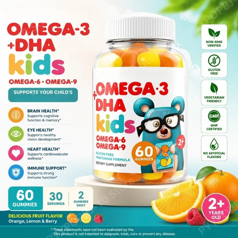 Omega 3 DHA Kids Gummies 60pcs Fruity Vegetarian Gluten Free Daily Nutritional Support for Children 2+
Omega 3 DHA Kids Gummies 60pcs Fruity Vegetarian Gluten Free Daily Nutritional Support for Children 2+