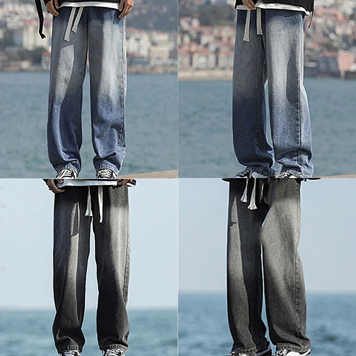 Мужские модные джинсовые брюки, весна-лето 2021, свободные прямые брюки, Street Vibe, градиент, хип-хоп для мальчиков 
Мужские модные джинсовые брюки, весна-лето 2021, свободные прямые брюки, Street Vibe, градиент, хип-хоп для мальчиков