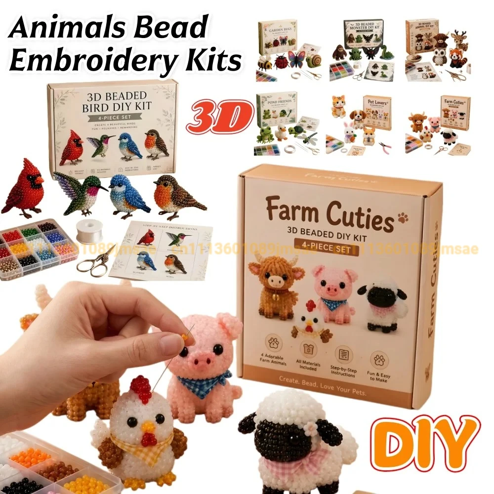 3D Beaded Animal Craft Kit Handmade Bead Embroidery Set with Full Supplies, Butterfly/Animal Shaped DIY Project for Adults & Kid
3D Beaded Animal Craft Kit Handmade Bead Embroidery Set with Full Supplies, Butterfly/Animal Shaped DIY Project for Adults & Kid