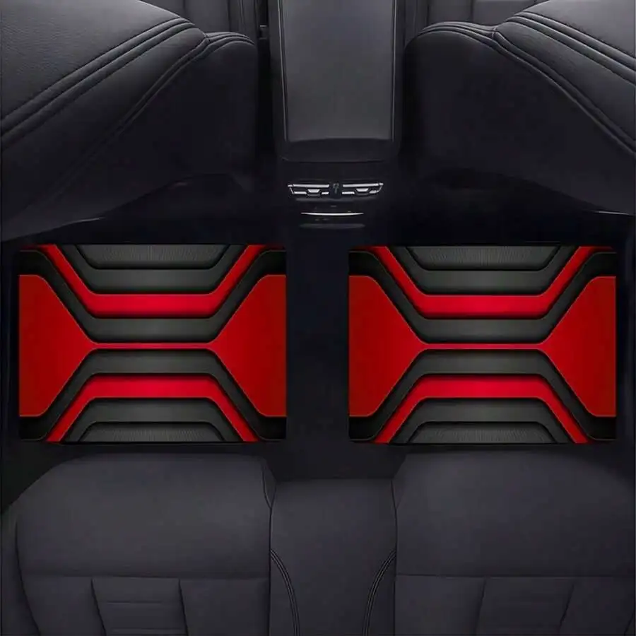 Car Floor Mats 2D Flat Set With Red Black Geometric Design For Auto Interior
Car Floor Mats 2D Flat Set With Red Black Geometric Design For Auto Interior