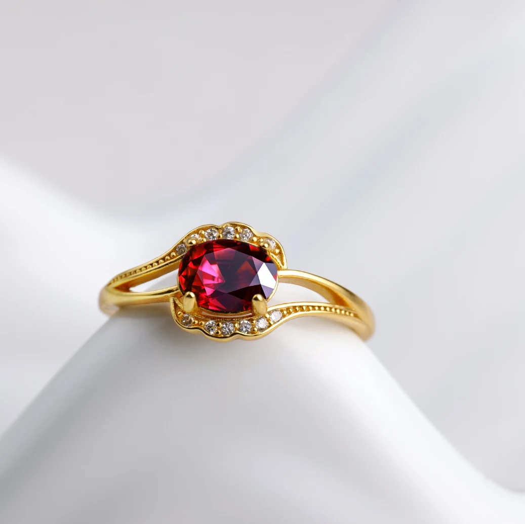 Natural Garnet 7*5mm Oval Cut Gemstone Solid S925 Silver 18K Gold Plated Women's Ring February Birthstone Jewelry Boho Gifts
Natural Garnet 7*5mm Oval Cut Gemstone Solid S925 Silver 18K Gold Plated Women's Ring February Birthstone Jewelry Boho Gifts
