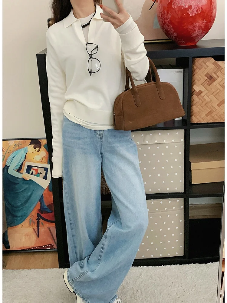 Женский шерстяной свитер Ele Simple Sle, вязаный на 8-игольной машине, модель Yangzi, для повседневной носки, от Laqian Aesthetic
Женский шерстяной свитер Ele Simple Sle, вязаный на 8-игольной машине, модель Yangzi, для повседневной носки, от Laqian Aesthetic