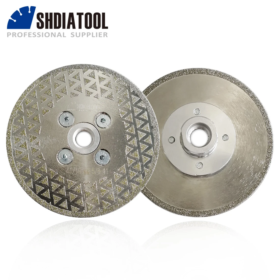 SHDIATOOL 2 шт./компл. 4 "/105 мм гальванический алмазный режущий диск 5/8-11 фланец с односторонним покрытием алмазная шлифовальная пила
SHDIATOOL 2 шт./компл. 4 "/105 мм гальванический алмазный режущий диск 5/8-11 фланец с односторонним покрытием алмазная шлифовальная пила